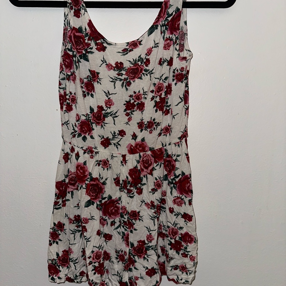 Floral Romper with Red Roses